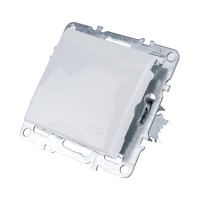 1-местная розетка STEKKER с заземлением с крышкой, механизм, 250В,16А, серия Эрна, белый PST16-9112-01 39319