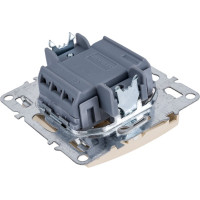 1-клавишный выключатель STEKKER с индикатором, механизм, PSW10-9101-02, 250В, 10А, серия Эрна, слоновая кость 39320