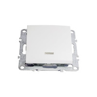 1-клавишный выключатель STEKKER с индикатором, механизм, 250В, 10А, белый серия Эрна PSW10-9101-01 39309