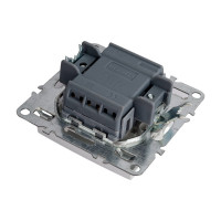 1-клавишный выключатель STEKKER с индикатором, механизм, 250В, 10А, белый серия Эрна PSW10-9101-01 39309