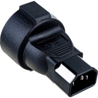Переходной адаптер LANMASTER розетка Schuko - вилка C14, 220В, 10А, черный LAN-PPS/14-BK