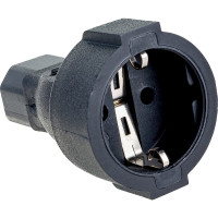 Переходной адаптер LANMASTER розетка Schuko - вилка C14, 220В, 10А, черный LAN-PPS/14-BK