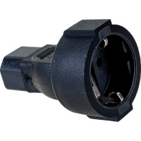 Переходной адаптер LANMASTER розетка Schuko - вилка C14, 220В, 10А, черный LAN-PPS/14-BK