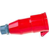 Вилка LANMASTER IEC 309, трехфазная, 32A, 380V, разборная, мама, красная LAN-IEC-309-32A3P/F