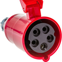 Вилка LANMASTER IEC 309, трехфазная, 32A, 380V, разборная, мама, красная LAN-IEC-309-32A3P/F