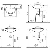 Комплект Vitra: раковина Normus с пьедесталом 9600B003-7650