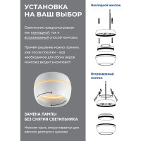 Светильник для натяжных потолков FERON HL356 12W, 230V, GX53, белый 41509