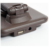 Настольный складной диммируемый светильник FERON 10W, 3000-6000К, беспроводная зарядка и USB порт, белый DE1728 41452