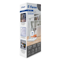 Настольный складной диммируемый светильник FERON 10W, 3000-6000К, беспроводная зарядка и USB порт, белый DE1728 41452