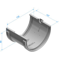 Соединитель желобов Docke STANDARD 120 мм, белый PVTE-1107