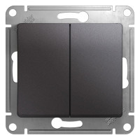 2-клавишный механизм выключателя Systeme Electric скрытой проводки Glossa 10А IP20 5 10AX графит GSL001351