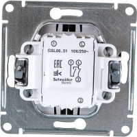 2-клавишный механизм выключателя Systeme Electric скрытой проводки Glossa 10А IP20 5 10AX графит GSL001351
