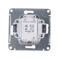 2-клавишный механизм выключателя Systeme Electric скрытой проводки Glossa 10А IP20 5а 10AX титан GSL000453