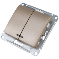 2-клавишный механизм выключателя Systeme Electric скрытой проводки Glossa 10А IP20 5а 10AX титан GSL000453