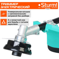 Электротриммер Sturm 1800 Вт, метал. вал, D-образная рукоятка, нож/леска GT1800D