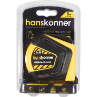 Рулетка 5x22 Hanskonner  автостоп, противоударный обрезинный корпус, супермощный магнит  HK2010-02-5-22