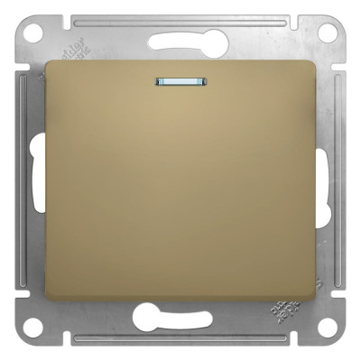 1-клавишный механизм выключателя Systeme Electric скрытой проводки Glossa 10А IP20 1а 10AX титан GSL000413