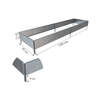 Готовая грядка Delta-Park GX 0.45х1.9 м, серебристая 30020GX_45180Zn