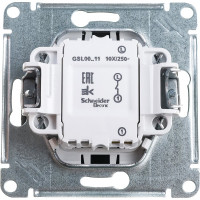 1-клавишный механизм выключателя Systeme Electric скрытой проводки Glossa 10А IP20 1 10AX шоколадный GSL000811