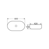 Керамическая накладная раковина BelBagno BB1084