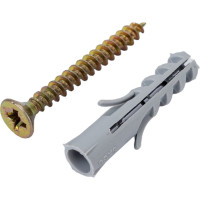 Набор для крепления ВИРТУОЗ дюбель 6х30, шуруп 4х35 потайная головка, желтый цинк, 18 шт. 00170