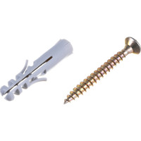 Набор для крепления ВИРТУОЗ дюбель 8x40, шуруп 5x45 потайная головка, желтый цинк, 80 шт. 550-22325