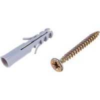 Набор для крепления ВИРТУОЗ дюбель 8x40, шуруп 5x45 потайная головка, желтый цинк, 80 шт. 550-22325