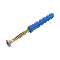 Набор для крепления ВИРТУОЗ дюбель 6х35 К, шуруп 4х40 потайная головка, желтый цинк, 18 шт. 86584