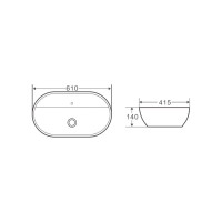 Керамическая накладная раковина BelBagno BB1346