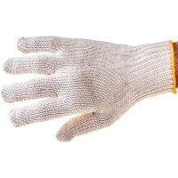 Вязаные перчатки ЕРМАК ЛЮКС х/б с ПВХ напылением, 5 нитей, белые, 62г, 24см, подвес 638-007
