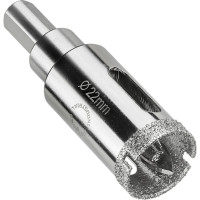 Коронка алмазная по керамограниту и керамике с центрирующим сверлом 22 мм Diamond Industrial DIDCSC022