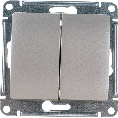 2-клавишный механизм выключателя Systeme Electric скрытой проводки Glossa 10А IP20 5 10AX платина GSL001251