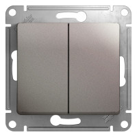 2-клавишный механизм выключателя Systeme Electric скрытой проводки Glossa 10А IP20 5 10AX платина GSL001251