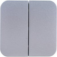 2-клавишный выключатель Systeme Electric открытой проводки Blanca 10А IP20 5 250В алюминий BLNVA105013