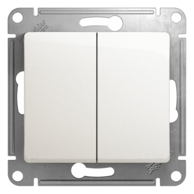 2-клавишный механизм выключателя Systeme Electric скрытой проводки Glossa 10А IP20 5 10AX перламутр GSL000651