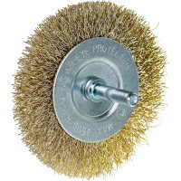 Щетка металлическая плоская со шпилькой 75 мм для дрели ЕРМАК 656-007