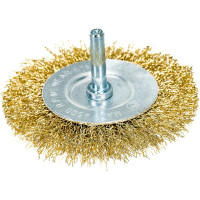 Щетка металлическая плоская со шпилькой 75 мм для дрели ЕРМАК 656-007