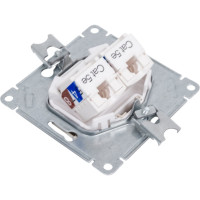 2-местный механизм компьютерной розетки Systeme Electric AtlasDesign RJ45 + RJ45 категории 5e алюминий ATN000385