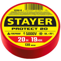 Изоляционная лента ПВХ STAYER Protect-20 19 мм х 20 м, красная 12292-R