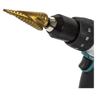 Сверло ступенчатое спиральное с кобальтовым покрытием по металлу (4-30 мм; шаг 2 мм; 3-х гран.хвост.10 мм) ПРАКТИКА 793-770