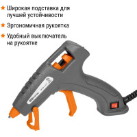 Клеевой пистолет TDM ELECTRIC КП-20-1, 7 мм, подставка,, шнур 1,3 м, 20 Вт, Т=220 С Гранит SQ1024-0303