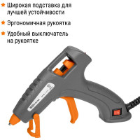 Клеевой пистолет TDM ELECTRIC КП-40-1, 7 мм, подставка,, шнур 1,3 м, 40 Вт, Т=220 С Гранит SQ1024-0304