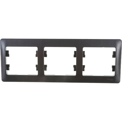 3-местная горизонтальная рамка Systeme Electric Glossa графит GSL001303