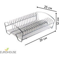 Сушилка для посуды EUROHOUSE настольная 39х25х12 см, хром 14311