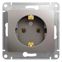 1-местный механизм розетки Systeme Electric скрытой проводки Glossa 16А IP20 250В с заземлением платина GSL001243