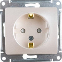 1-местный механизм розетки Systeme Electric скрытой проводки Glossa 16А IP20 с заземлением перламутр GSL000645
