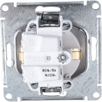1-местный механизм розетки Systeme Electric скрытой проводки W59 16А IP20 с заземлением без защитных шторок белый RS16-154-1-86