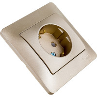 1-местная розетка Systeme Electric скрытой проводки Glossa 16А IP20 с заземлением в сборе титан GSL000442