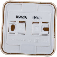1-местная розетка Systeme Electric открытой проводки Blanca 16А IP20 250В с заземлением бежевая BLNRA010117