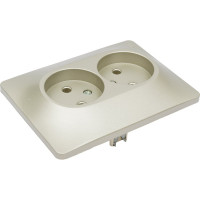 2-местная розетка Systeme Electric скрытой проводки Glossa 16А IP20 250В без заземления в сборе платина GSL001220